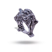 Artisan-made 925 silver ring with protective coating, embodying dark elegance