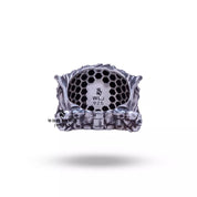 Statement ring in oxidized sterling silver, perfect for Halloween or themed parties