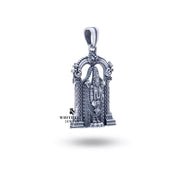 Side view of Lord Tirupati Balaji Pendant in Oxidized Silver