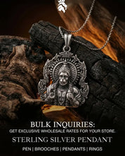 Blessing Hanuman 925 Sterling Silver Pendant