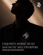 Exquisite Horse Head Multipurpose Magnet Brooch | 925 Sterling Silver | Artisan Crafted Jewelry | Statement Accessory