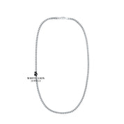 Stylish model wearing Classic Cubic Box Chain, perfect for modern elegance.