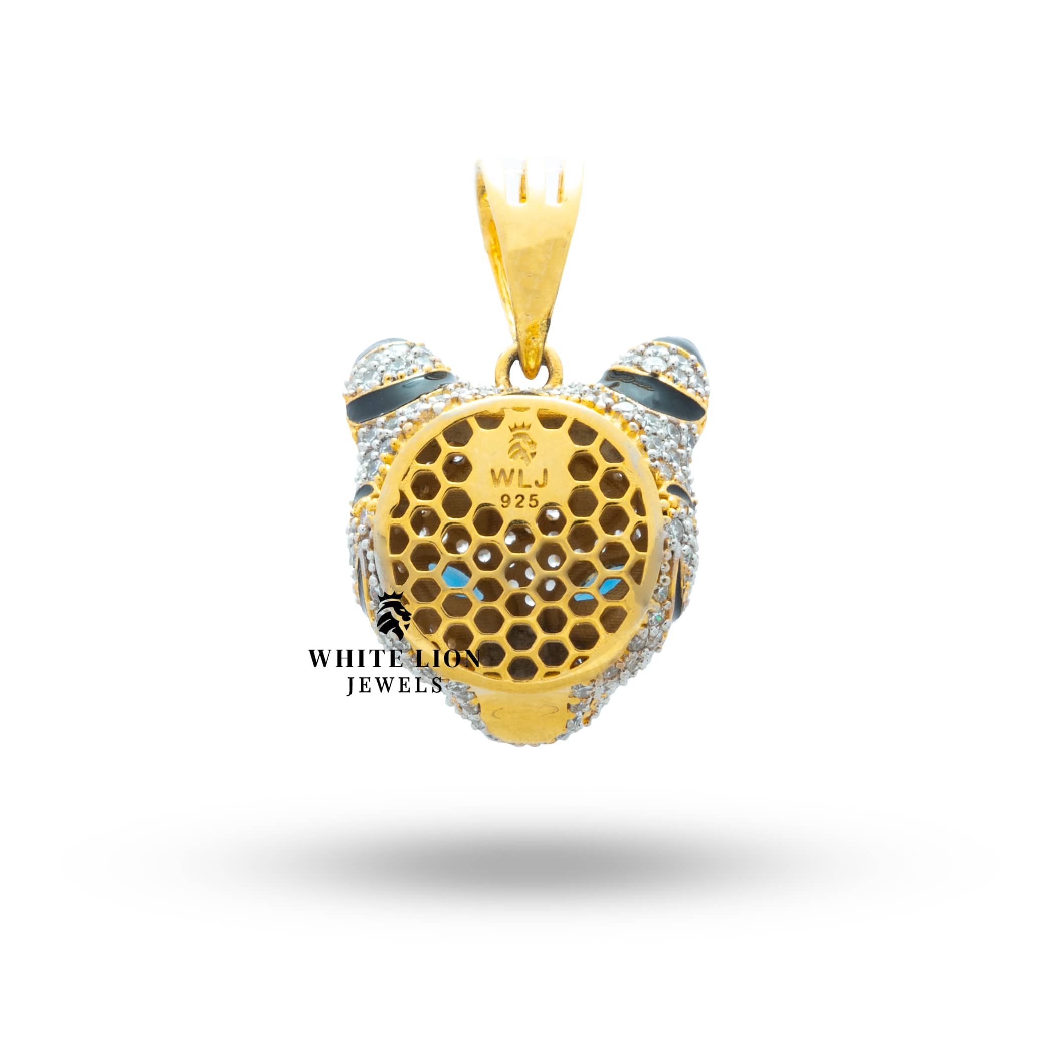 Elegant Cat Face Pendant fashioned in 925 Sterling Silver with striking blue eyes