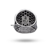 Gothic Skull 925 Silver Ring worn on hand displaying its bold design