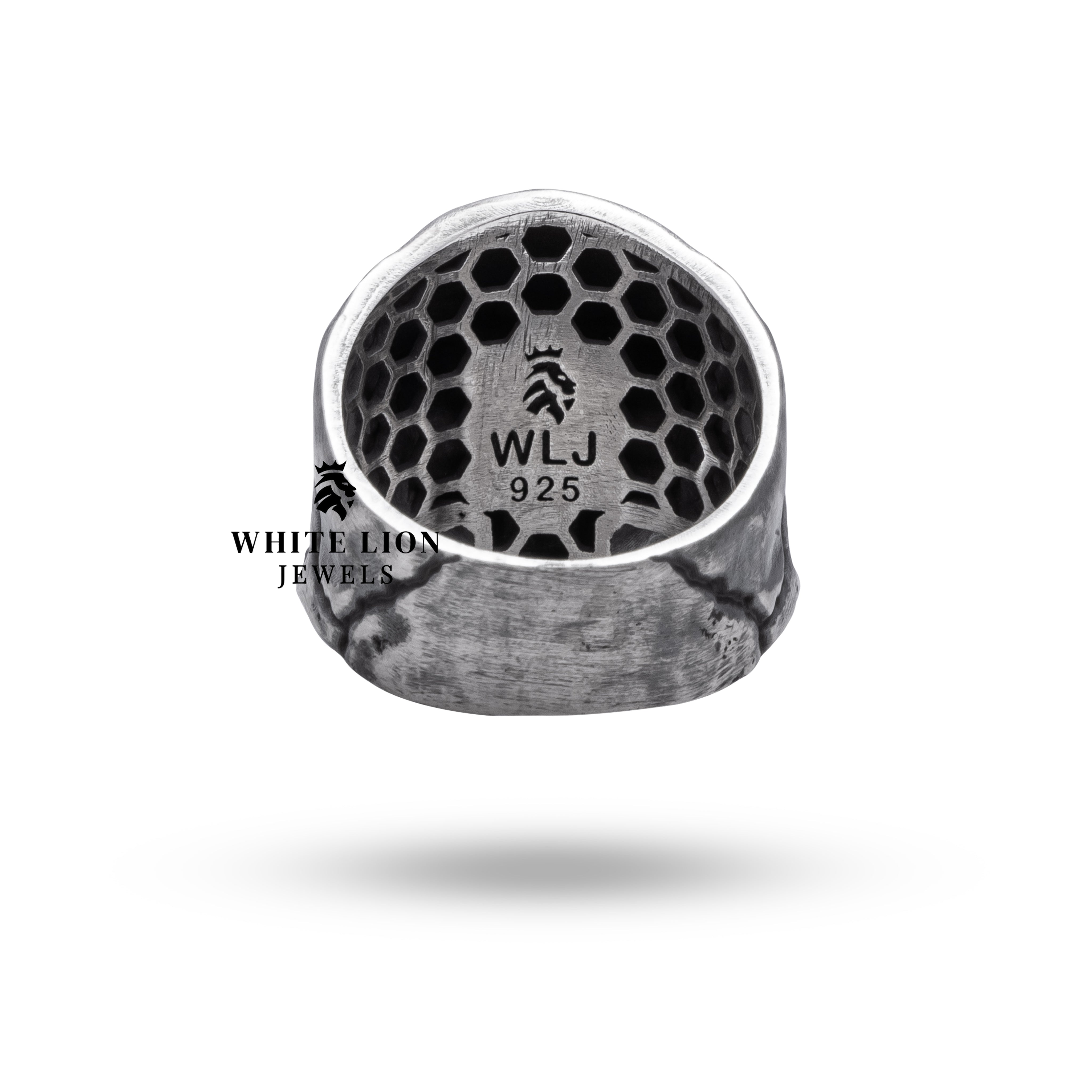 Gothic Skull 925 Silver Ring worn on hand displaying its bold design