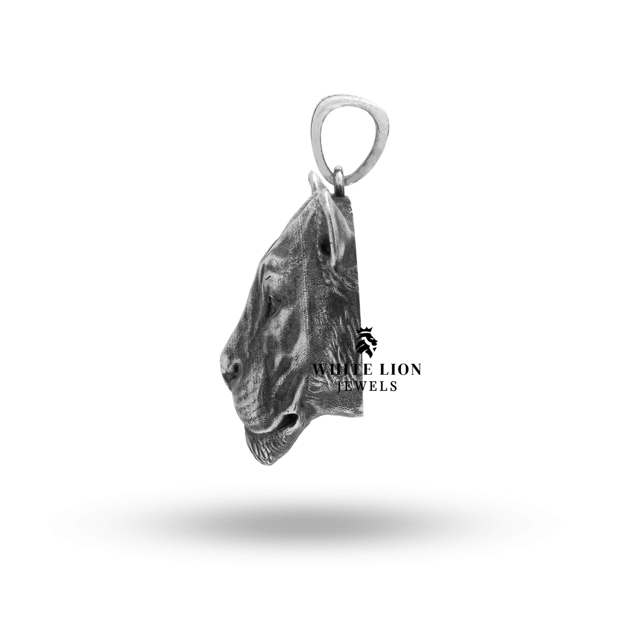 Lioness Sterling Silver Pendant styled with elegant chain