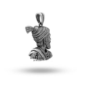 Elegant Silver Pendant showcasing Chhatrapati Shivaji Maharaj detail, with artisan craftsmanship.