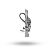 Sterling silver pendant depicting Lord Krishna's face in handcrafted detail