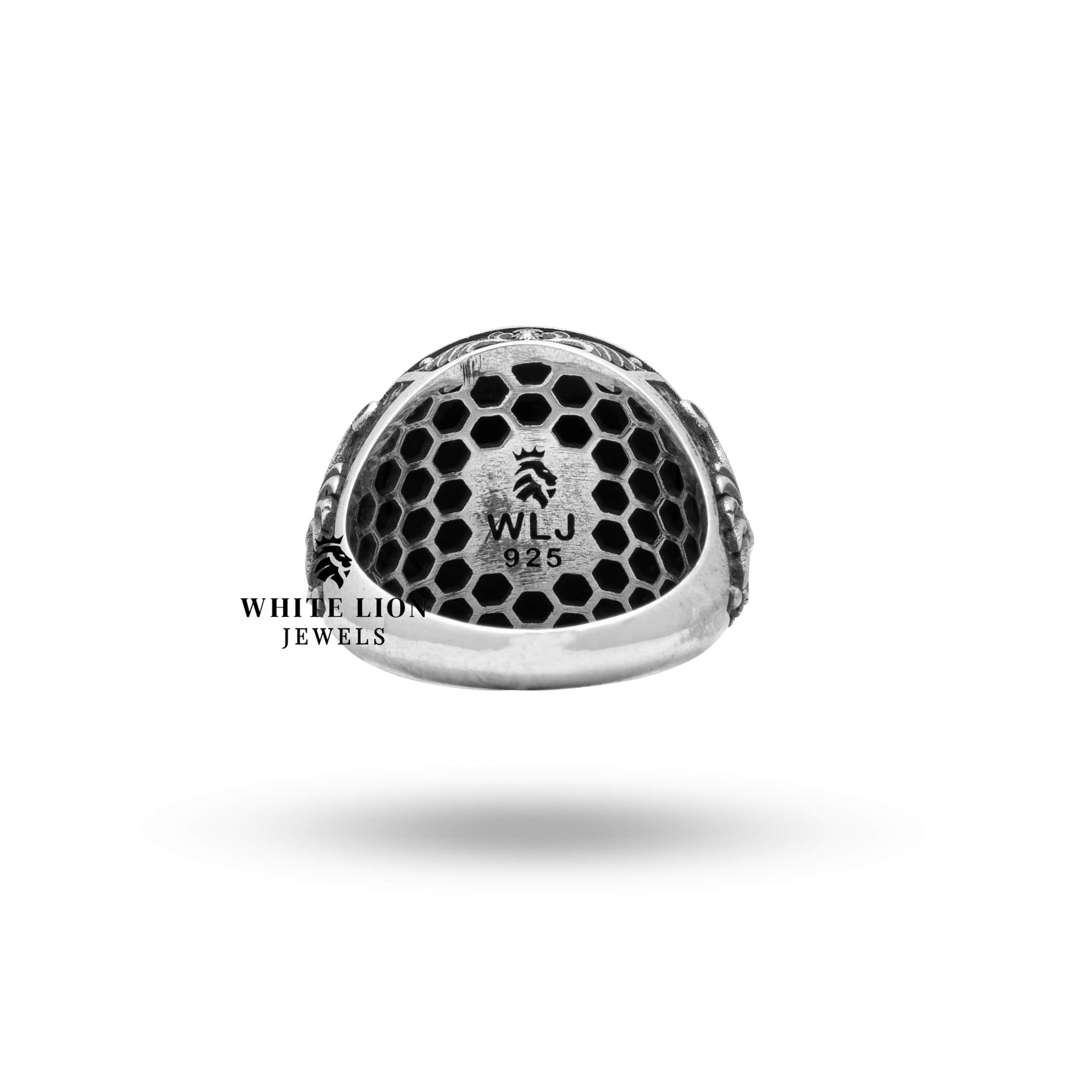 Detailed shots of the Joker Gothic Skulls Ring highlighting the spooky skull design and silver shine