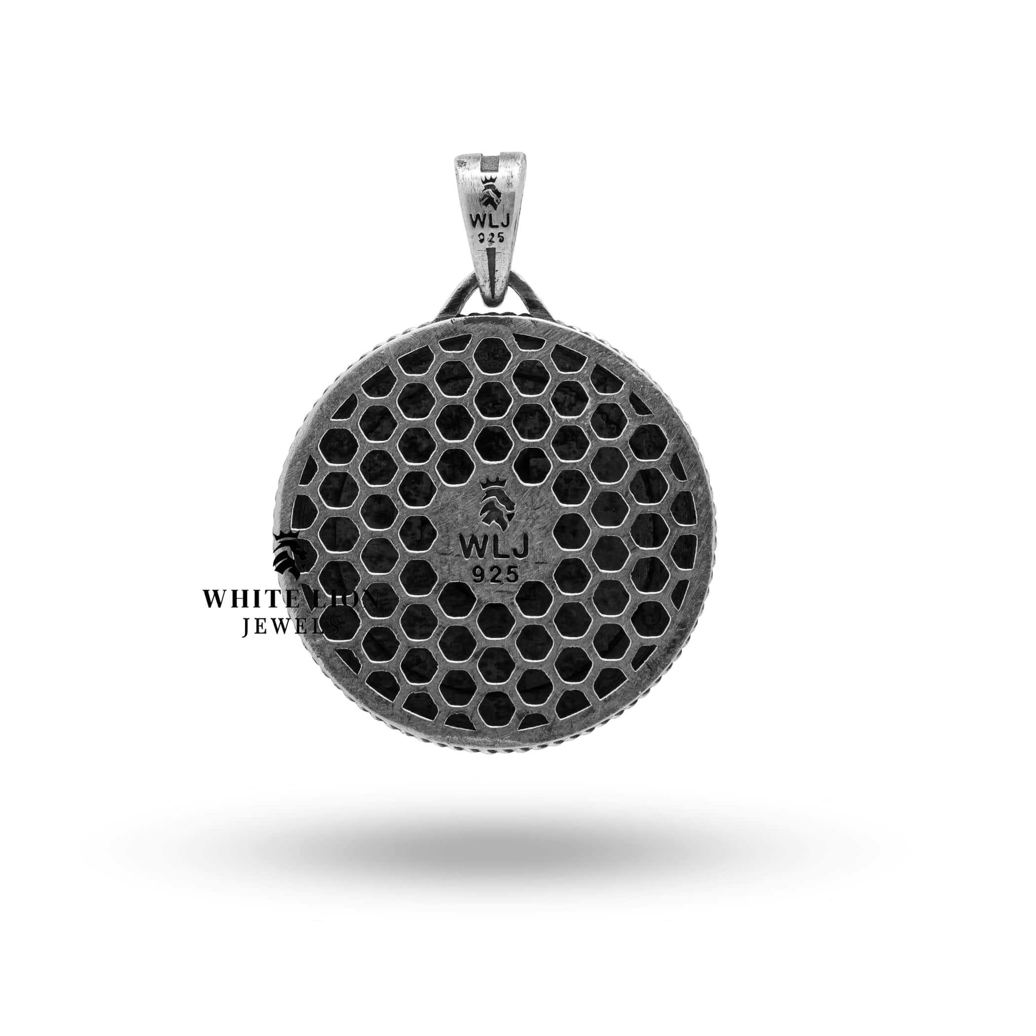 Display of Taurus Bull Sterling Silver Pendant by White Lion Jewels