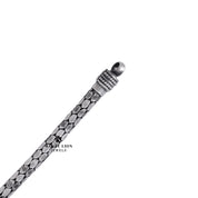 Close-up view of the intricate design of the Oxidized Silver Chain