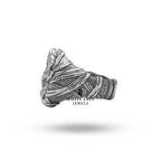 Back view highlighting the detailed back design of the Gothic Skull Eagle Ring.