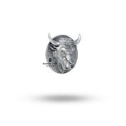 Side view showcasing the intricate design of the 3D Bull Head Button Set.
