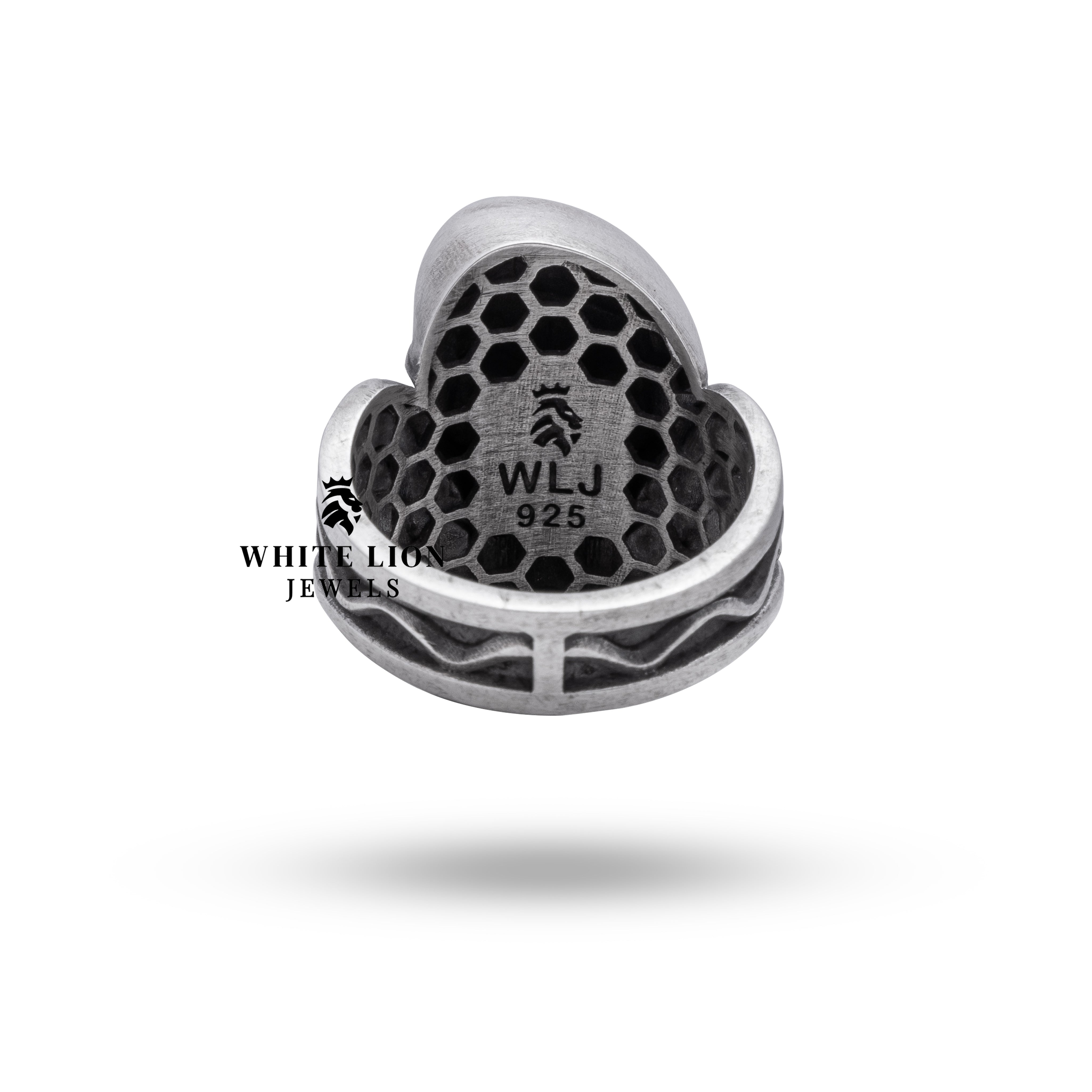 Image of White Lion Jewels Gothic Skull Ring, demonstrating the artisanal quality and unique theme.