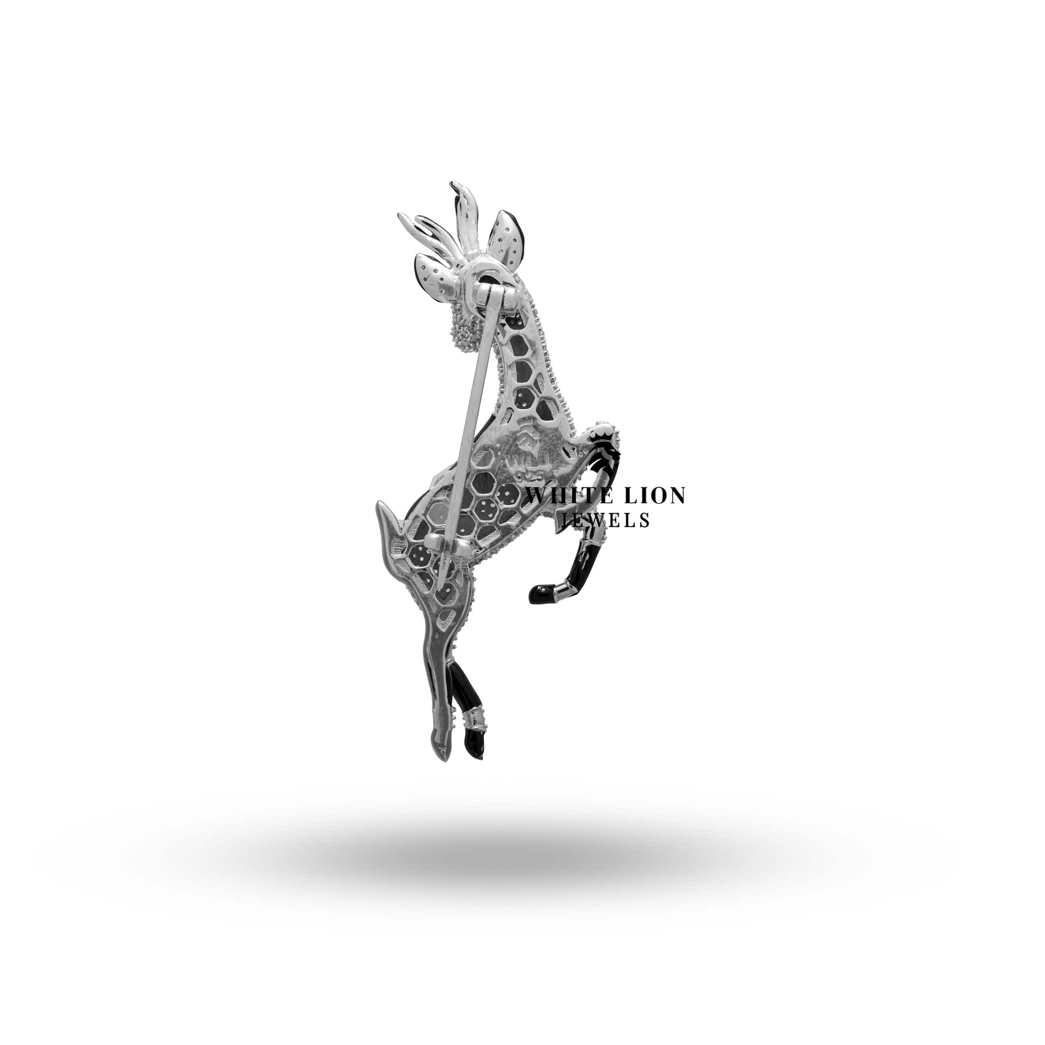 Artisan-crafted Silver Brooch featuring Deer Motif