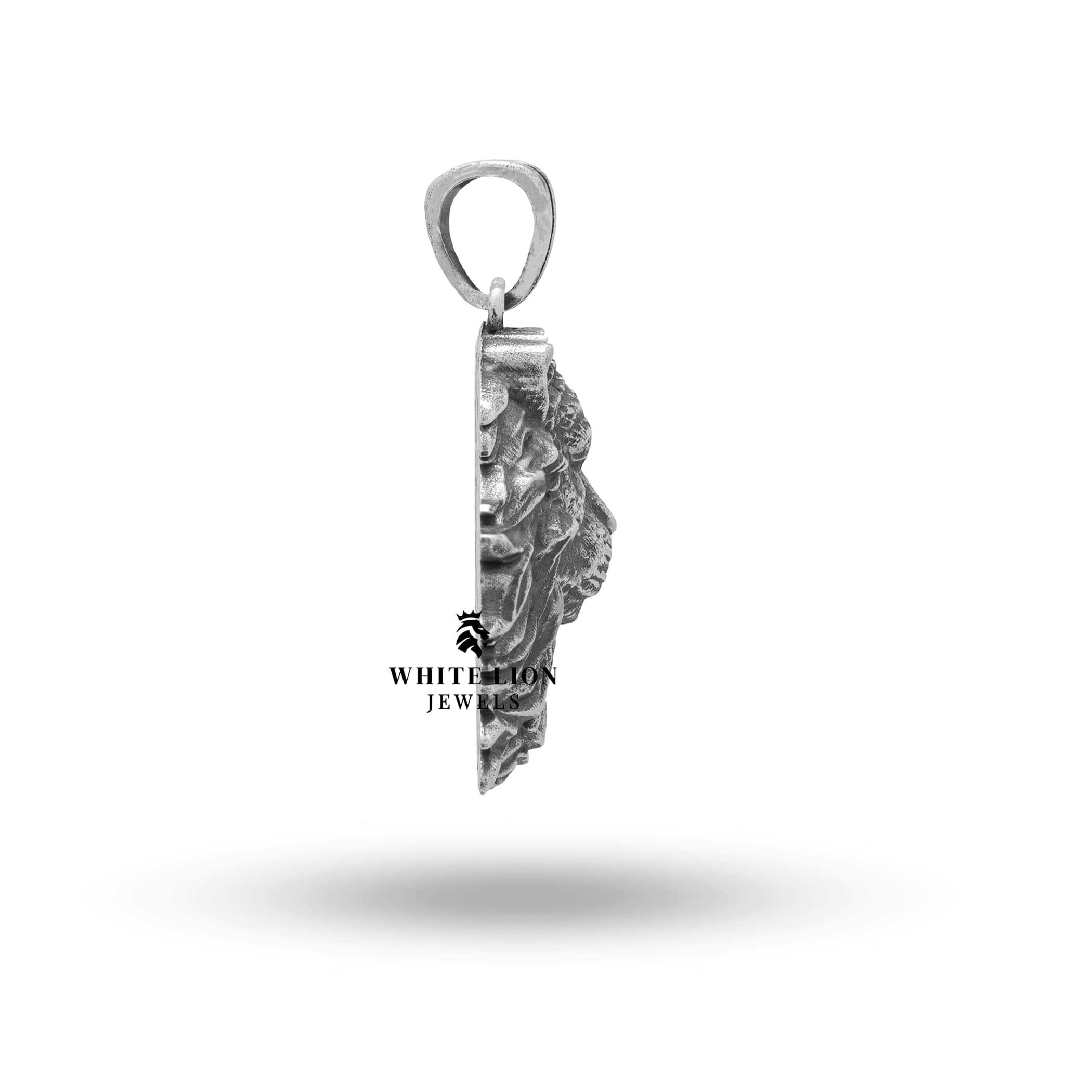 Detailed view of 925 Sterling Silver Lion Pendant