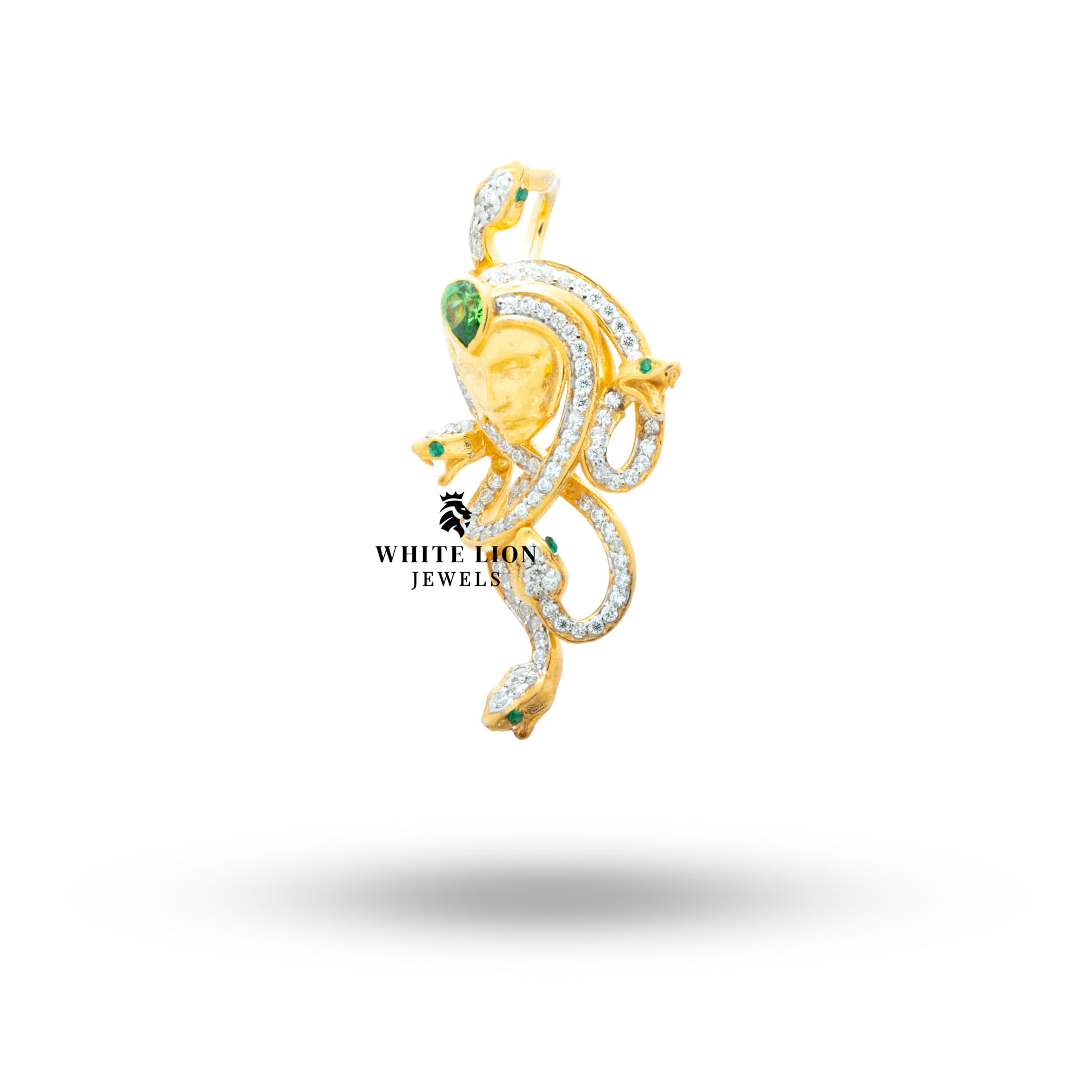 Artisan-crafted 925 Sterling Silver Medusa Pendant with intricate design.