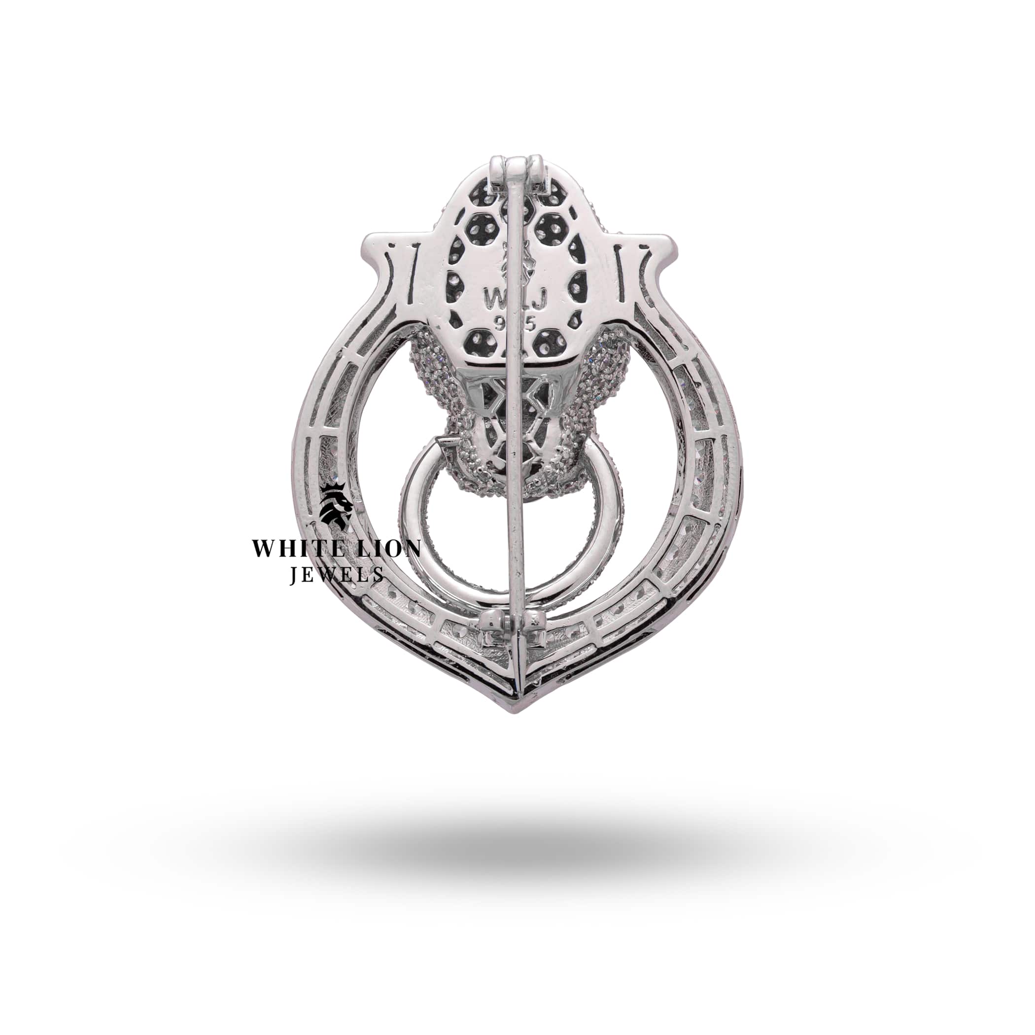 Nickel Free Jaguar Panther Brooch in 925 Sterling Silver with clear protective coating for timeless elegance.