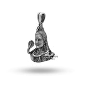 Oxidized sterling silver Lord Shiva pendant showcasing divine craftsmanship
