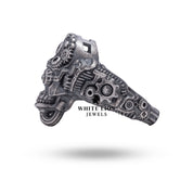 Handcrafted Gothic Skull Design Ring in 925 Sterling Silver, perfect for bold fashion