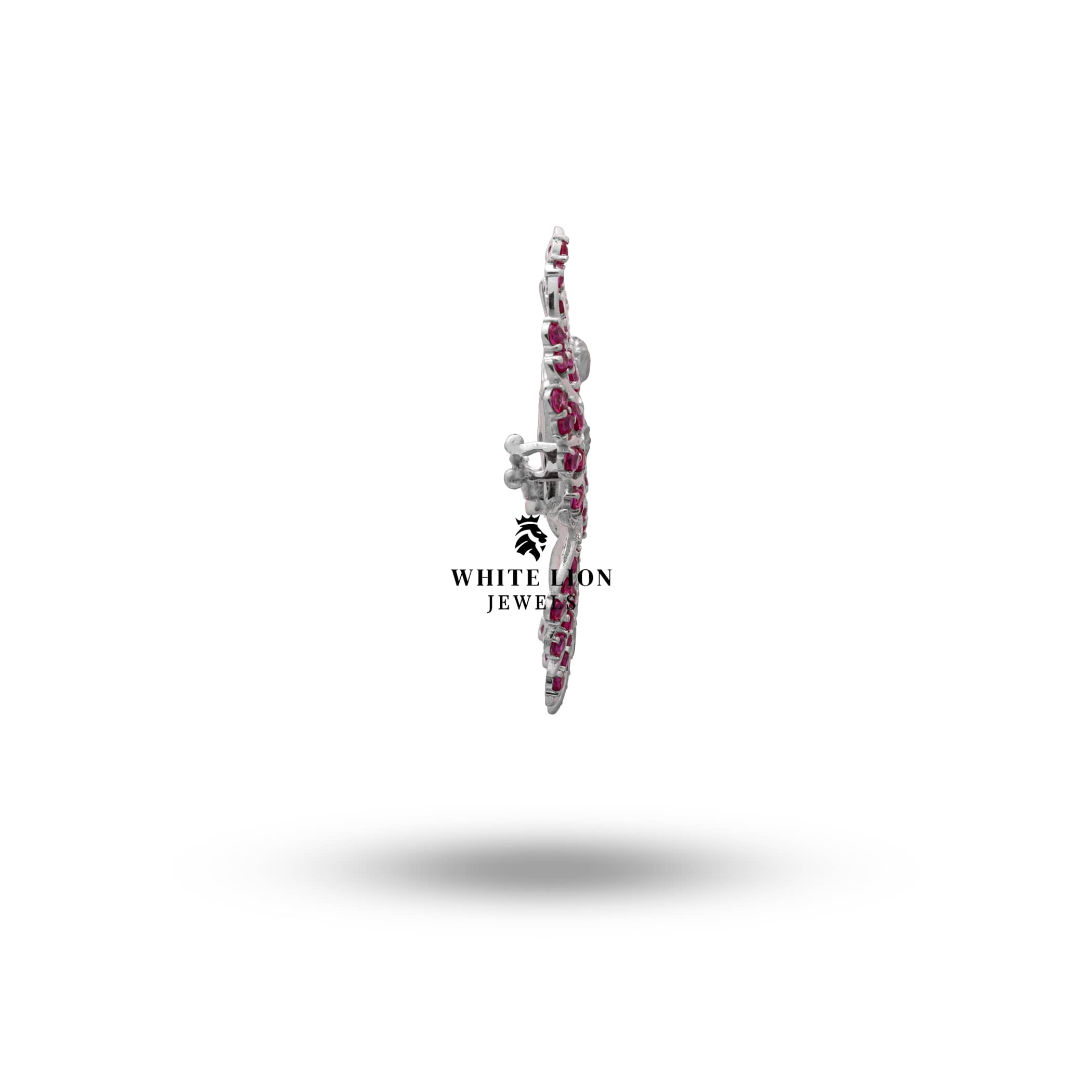 Couple Love Butterfly Ruby Brooch beautifully used as a saree pin showcasing sophistication and style.