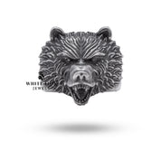 Handcrafted Viking Bear Ring in 925 Sterling Silver with unique design