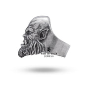 Handcrafted silver Doom Hammer ring for Warcraft enthusiasts and collectors.