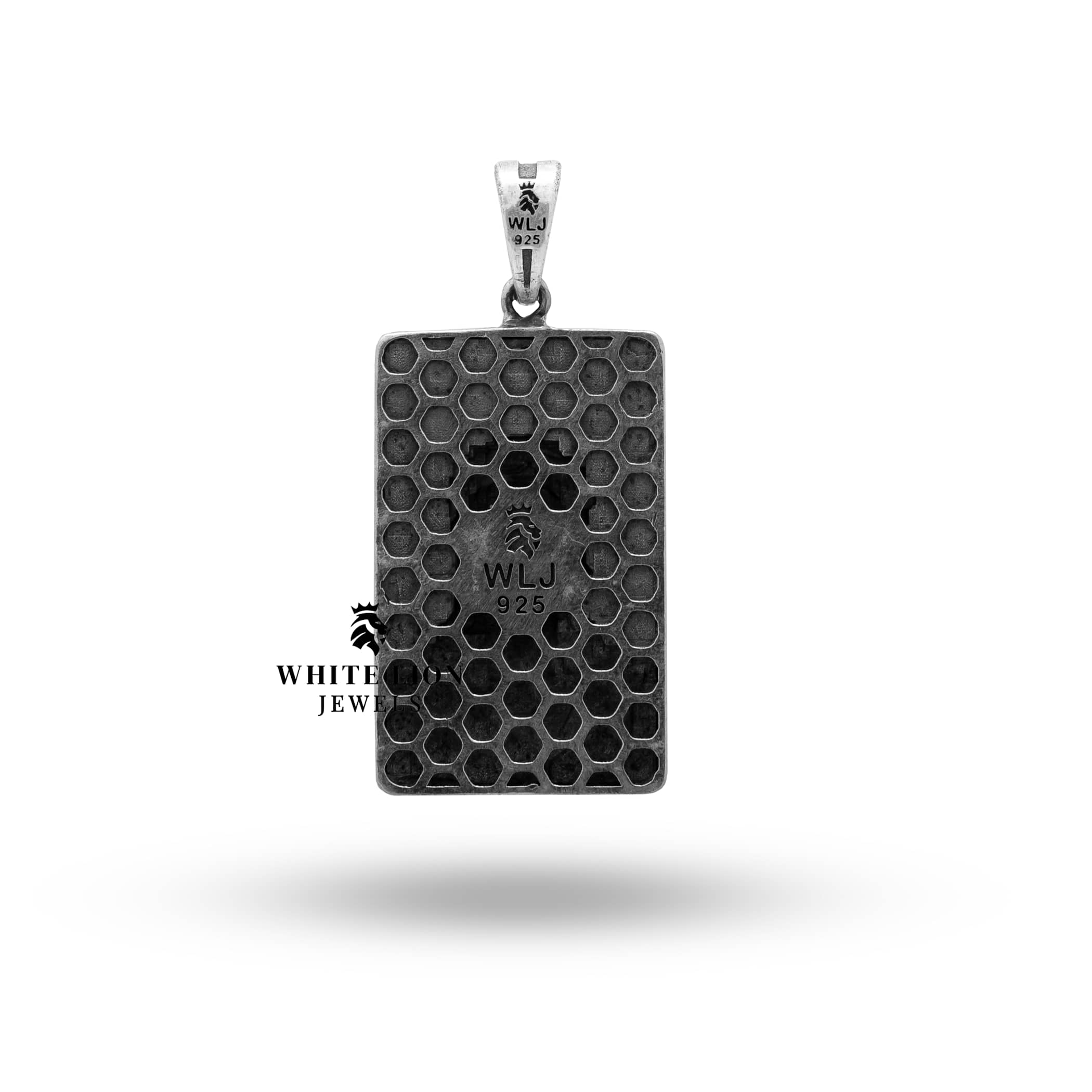 Elegant men's pendant in oxidized 925 Sterling Silver depicting Jesus' Crown of Thorns