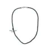 Handcrafted Netted Rope Classic Chain laid flat, displaying its beautiful texture and silver finish