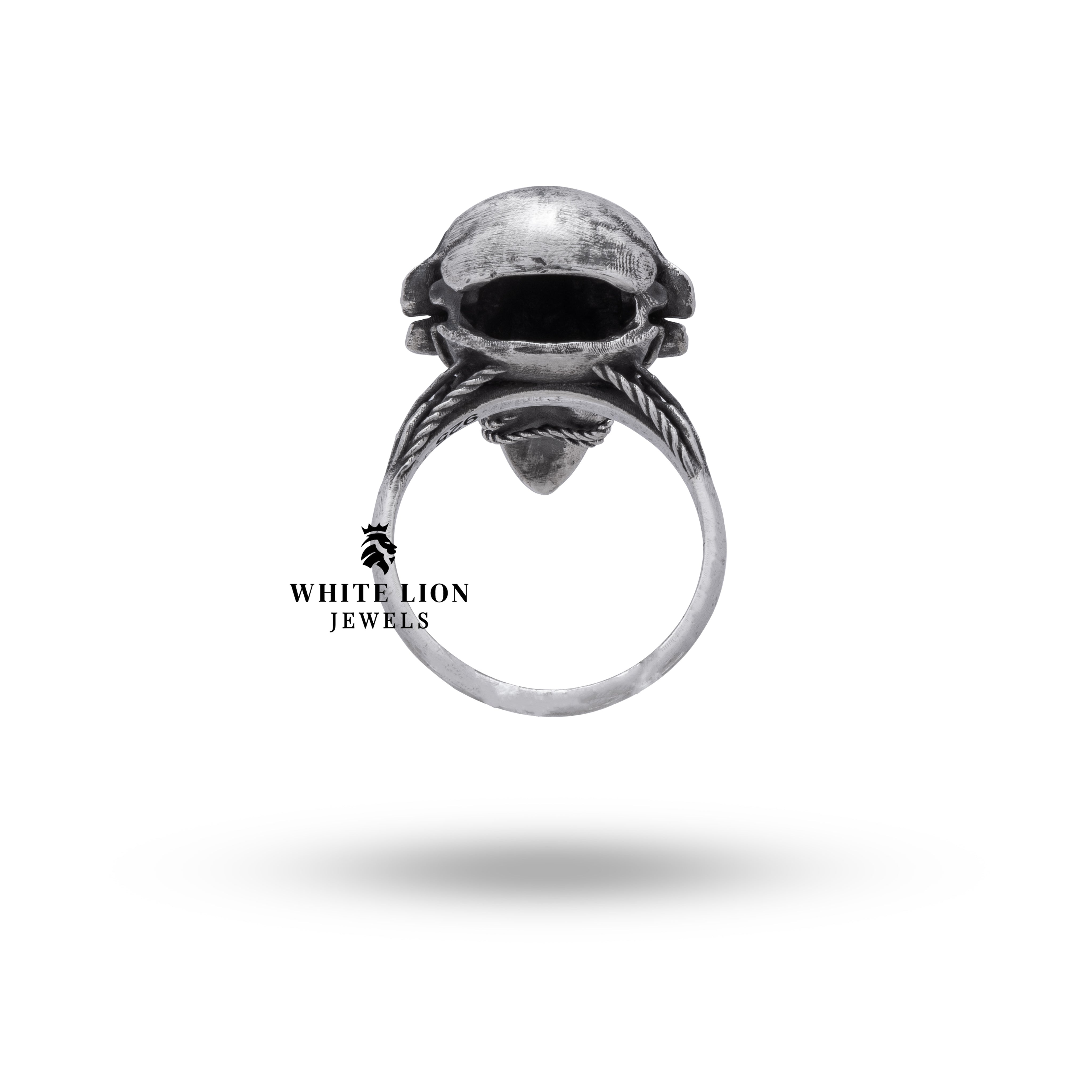 925 sterling silver Bird Gothic Skull ring in luxury packaging, an ideal gift for gothic elegance and style.
