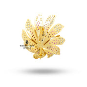 Luxury sterling silver brooch with cubic zirconia, fashion accessory for saree draping.