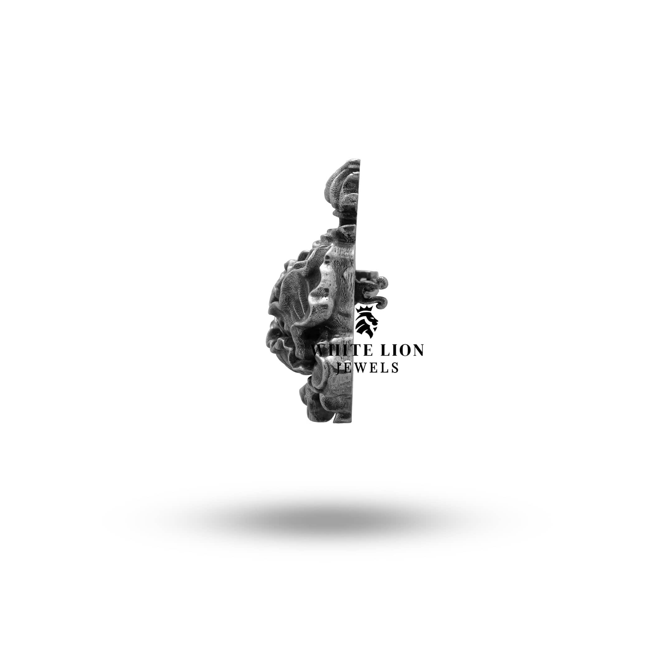 Romantic relationship flower brooch in sterling silver with clear protective coating.