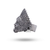 Backside view of the Indigenous American Indian Sterling Silver ring