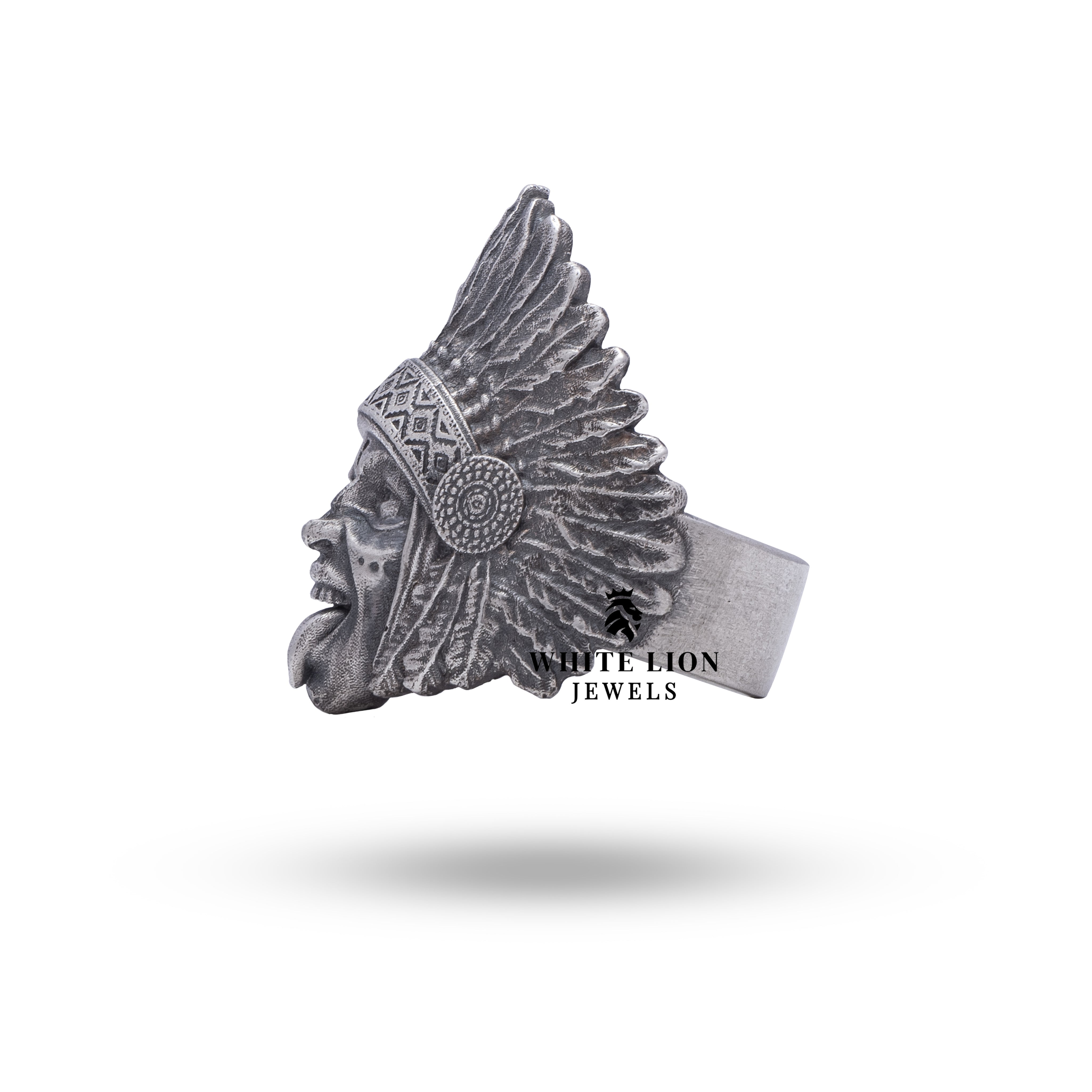 Backside view of the Indigenous American Indian Sterling Silver ring