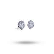 Back view of Lion Side Face 925 Sterling Silver Ear Studs showing craftsmanship