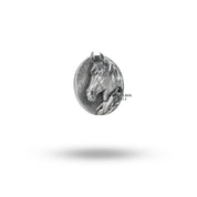 Crafted with precision, this sterling silver button set showcases a unique horse head design.