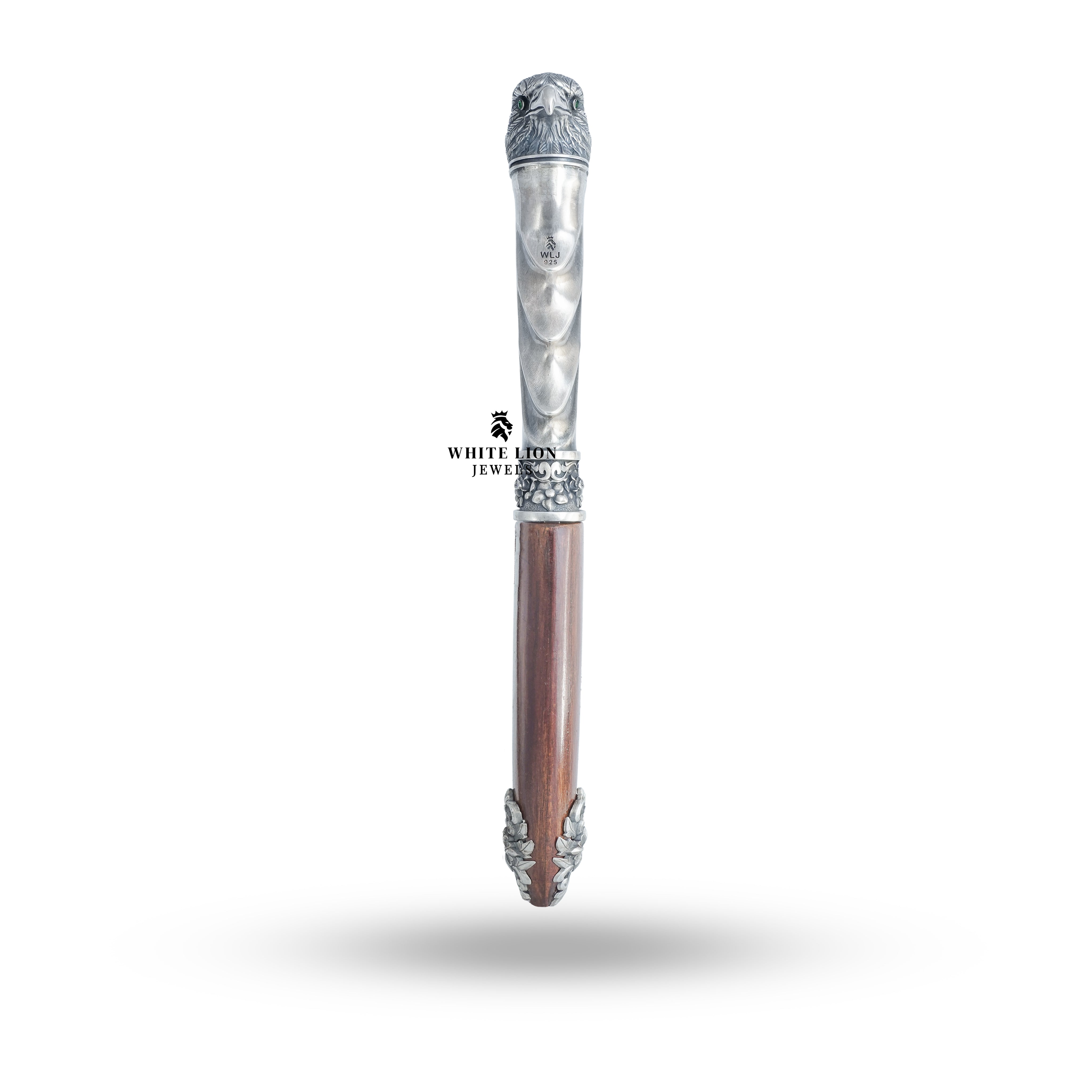 Side view of Eagle Katar 925 Sterling Silver Royal Dagger revealing its elegant length and detailed craftsmanship.