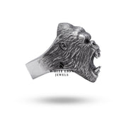 Bold and Edgy Gorilla Theme Ring in 925 Silver