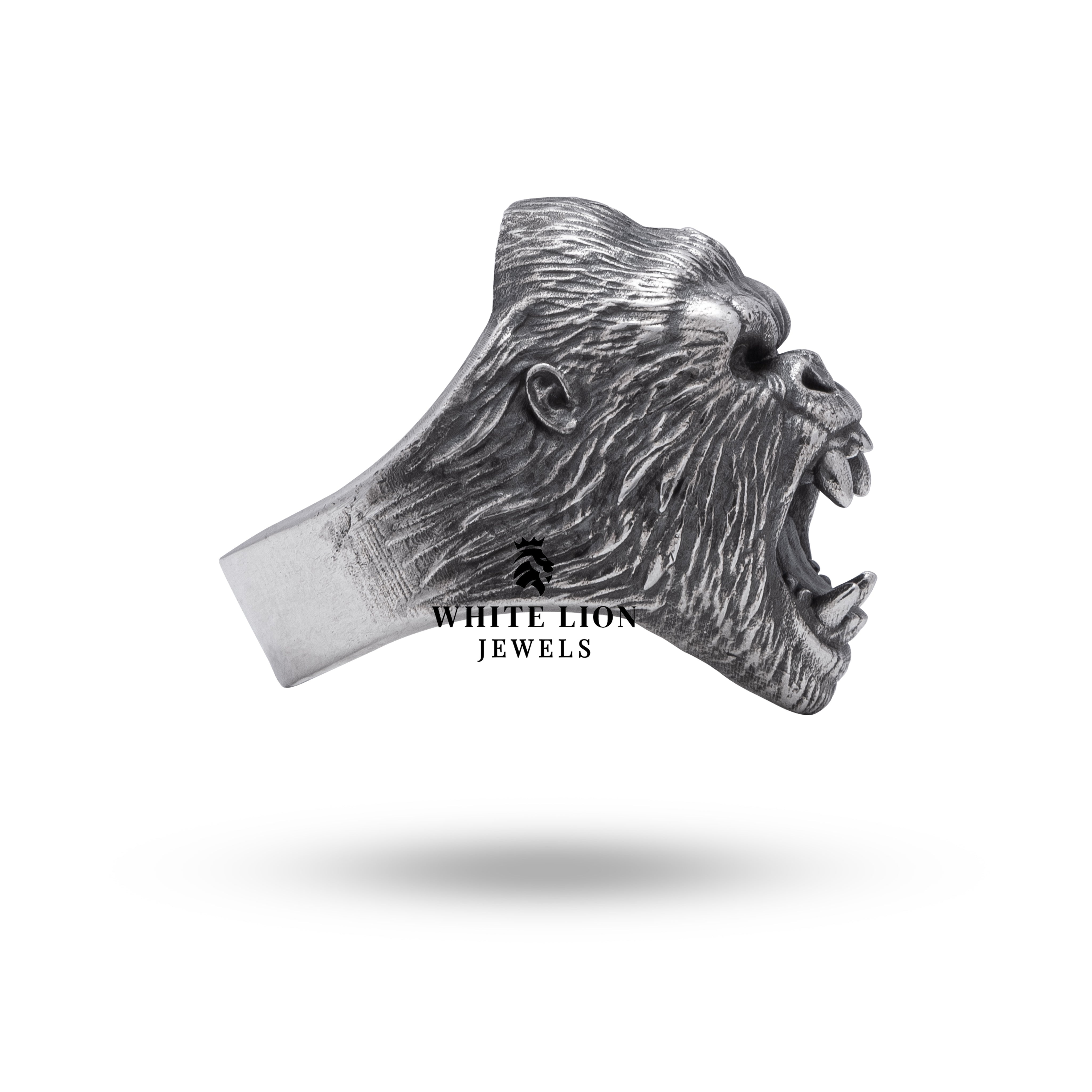 Bold and Edgy Gorilla Theme Ring in 925 Silver