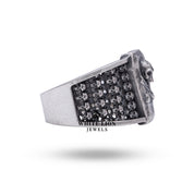 Coffin Dead Box Skulls Ring worn on finger, highlighting unique fashion