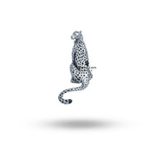 Stylish oxidized silver brooch in the shape of a panther, perfect for elegant outfits.
