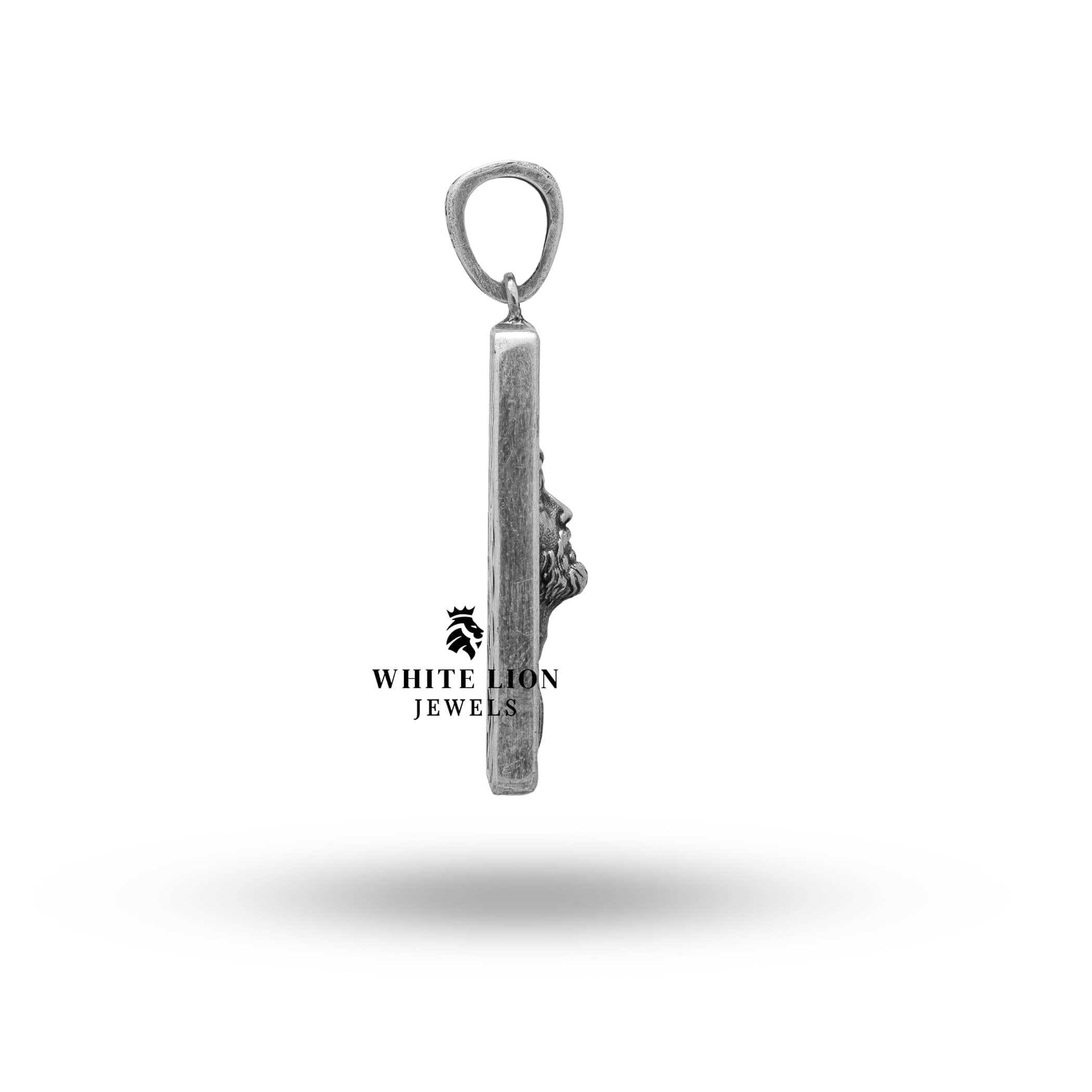 Artisanal Christian Pendant with Crown of Thorns detailing in oxidized silver by White Lion Jewels