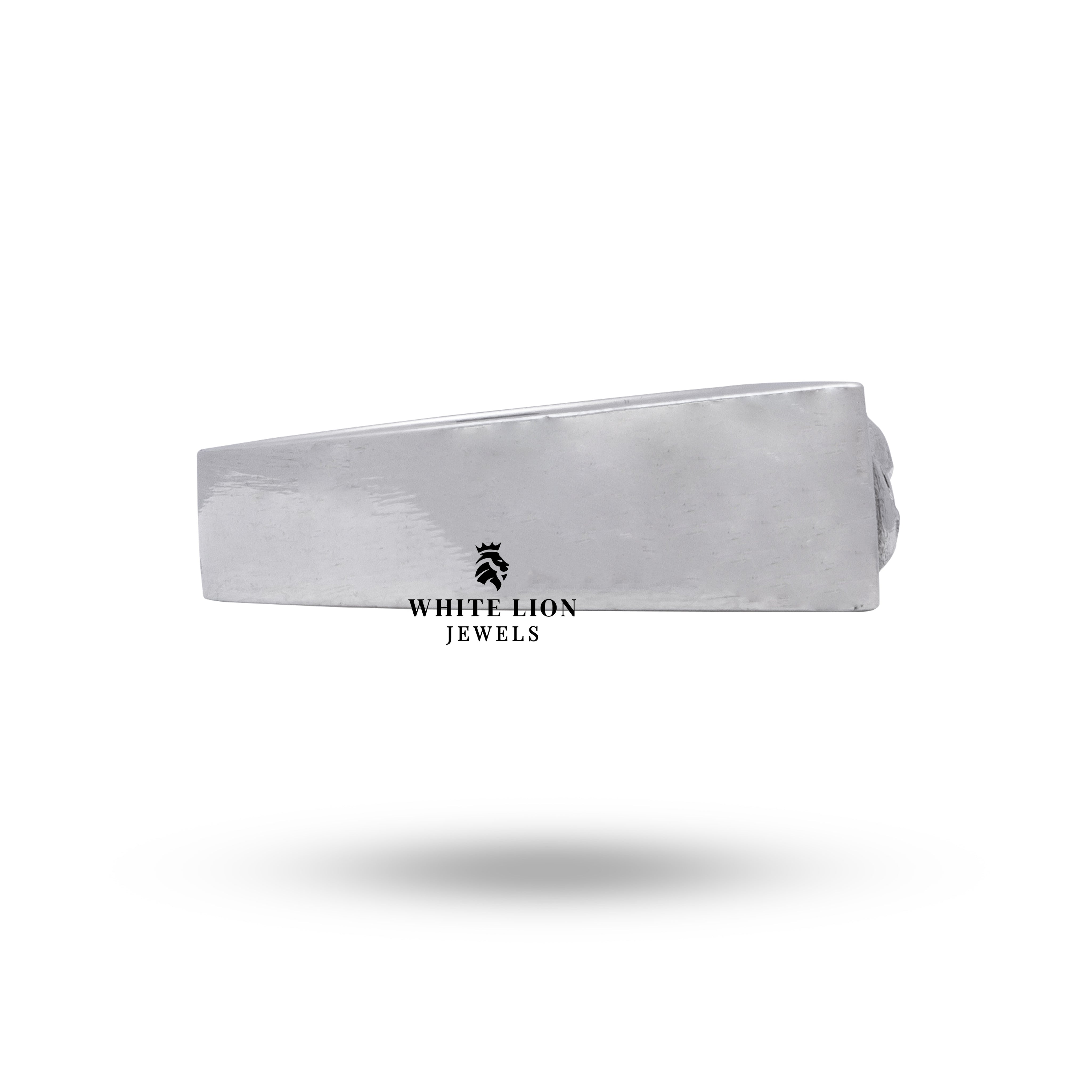 Flat lay of Buried Open Jaw Gothic Skulls 925 Sterling Silver Ring highlighting sterling silver material and gothic style.