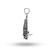 The Shree Balaji 925 Sterling Silver Pendant beautifully worn, illustrating its elegant style