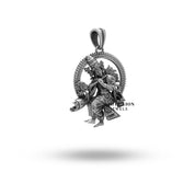 Detailed Krishna Vishnu Avatar silver pendant from White Lion Jewels.