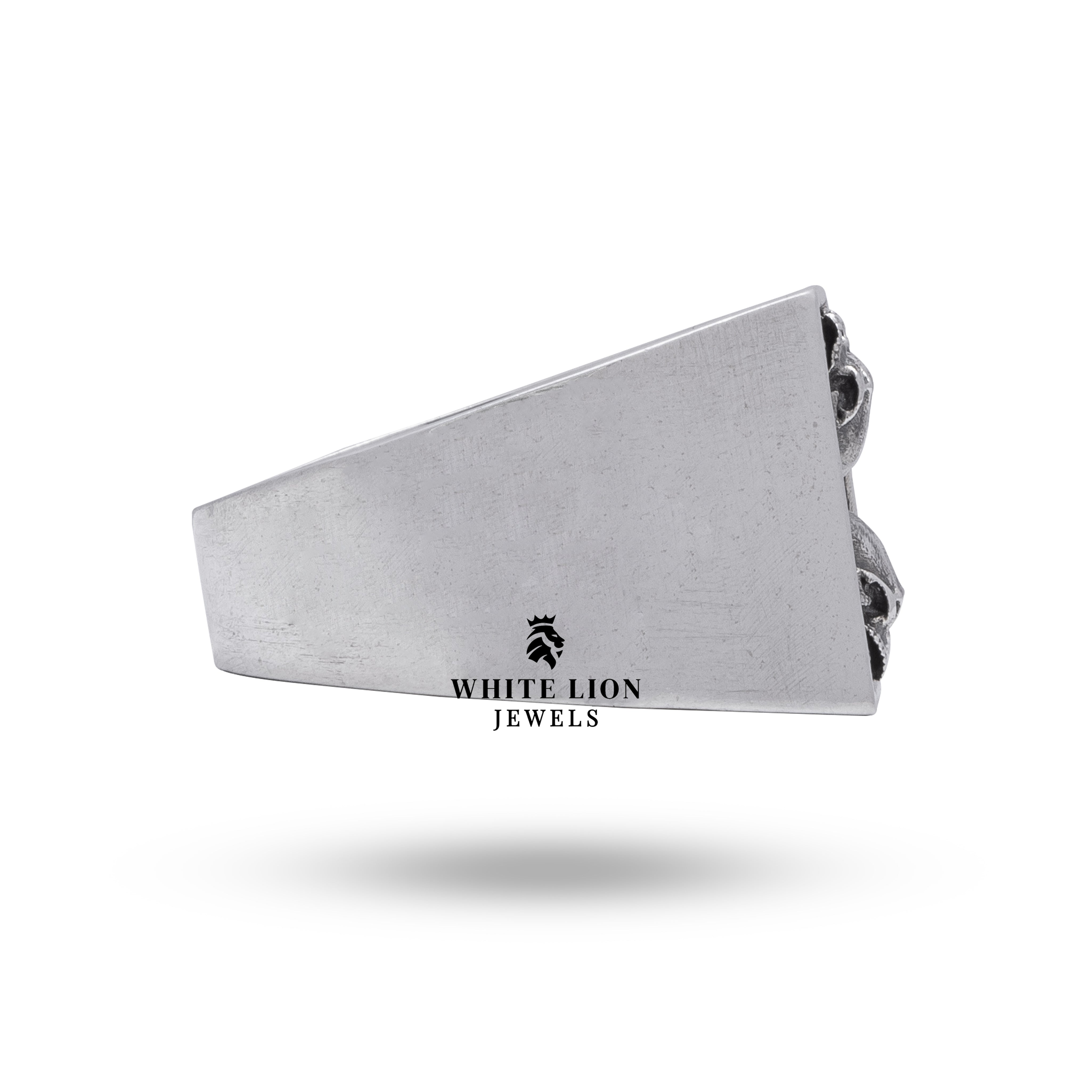 Vintage-inspired sterling silver ring showcasing a unique open jaw skull motif, with a distinctive dark theme.