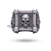 Oxidized Silver Half Jaw Skull Ring for Gothic Fashion