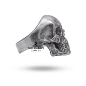 Gothic Skull Skeleton Ring being worn, displaying its bold charm and unique style on a person's hand.