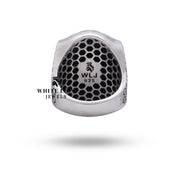 Artisan craftsmanship in the Pharaoh 925 silver mummy ring with oxidized finish