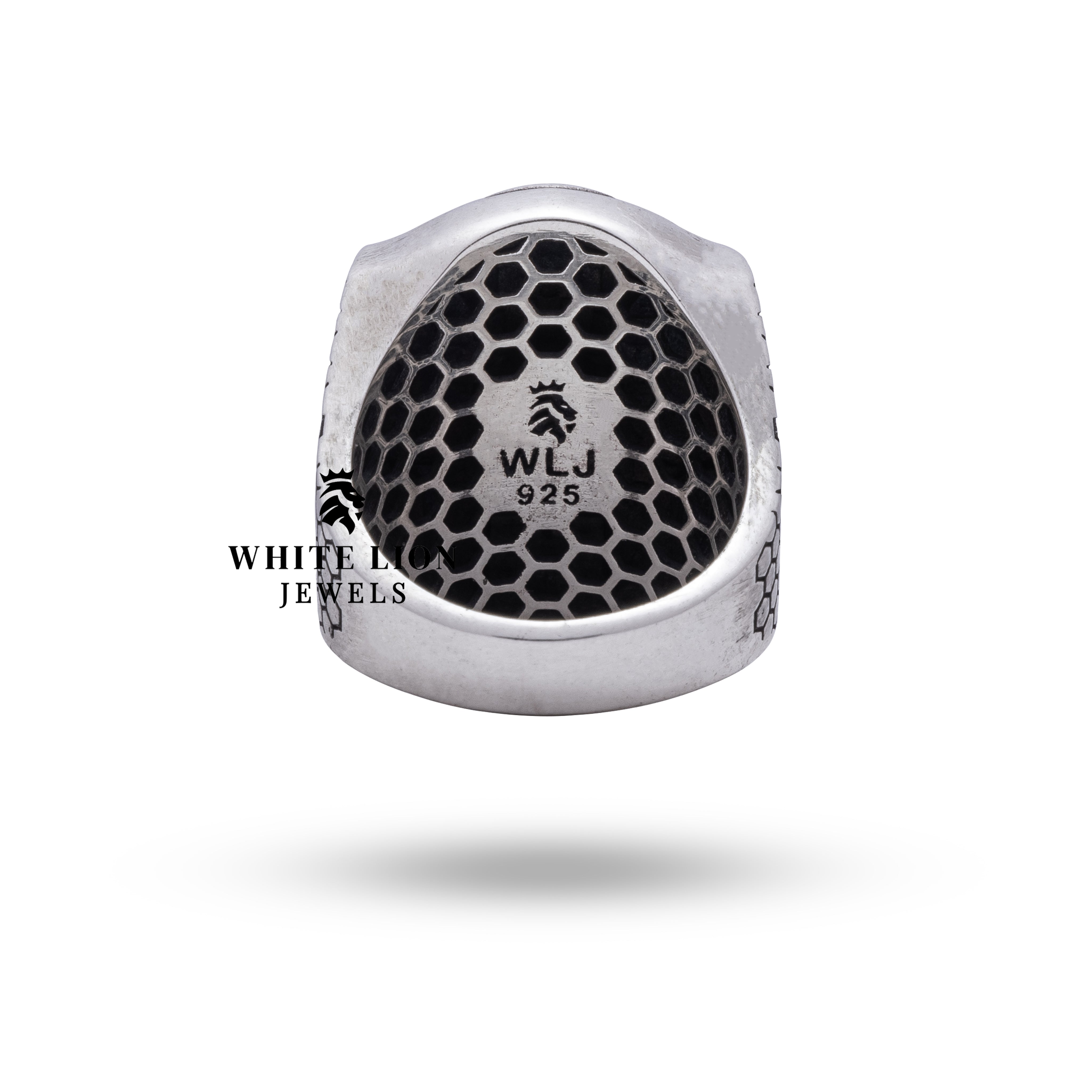 Artisan craftsmanship in the Pharaoh 925 silver mummy ring with oxidized finish